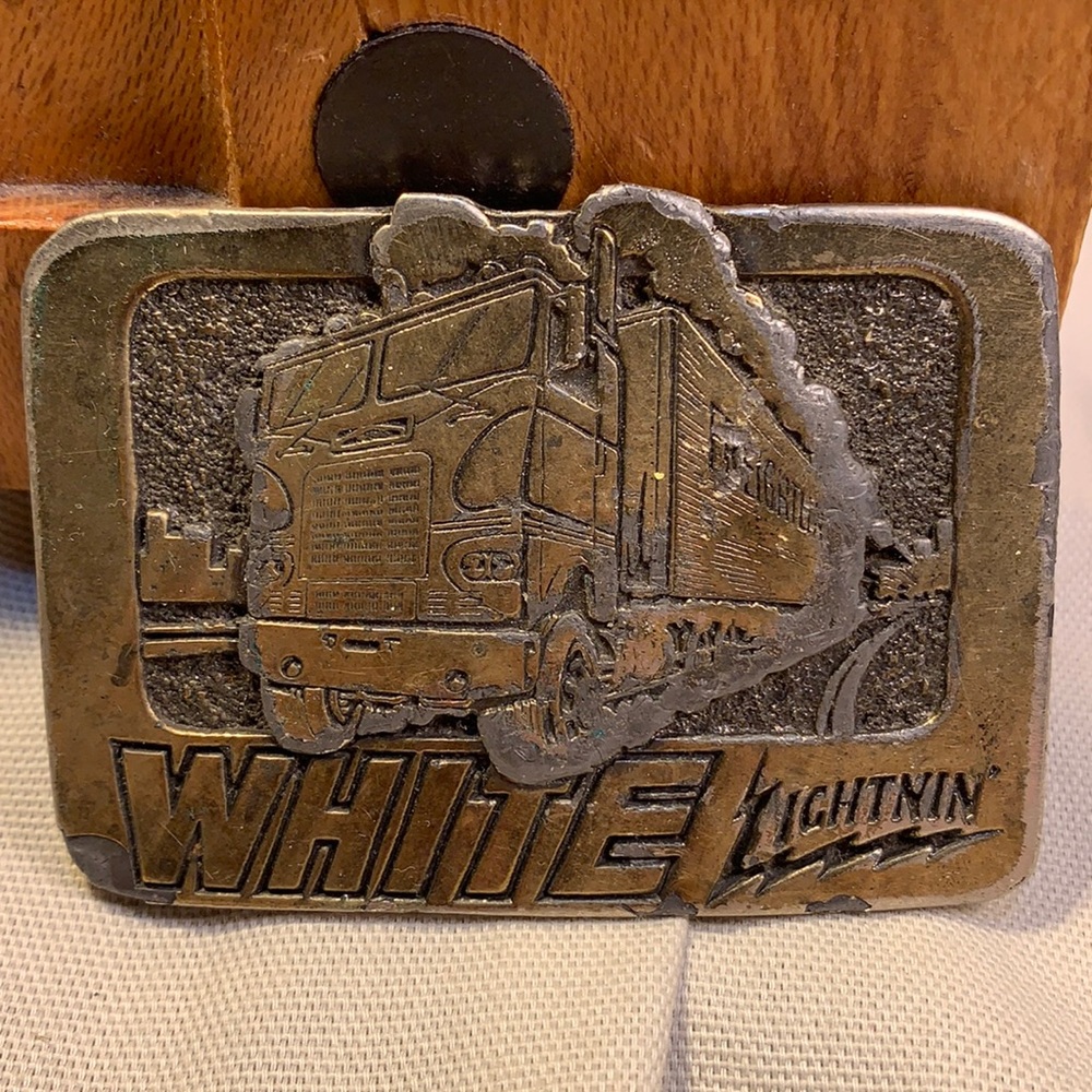 White Lightning Great American Buckle Company belt